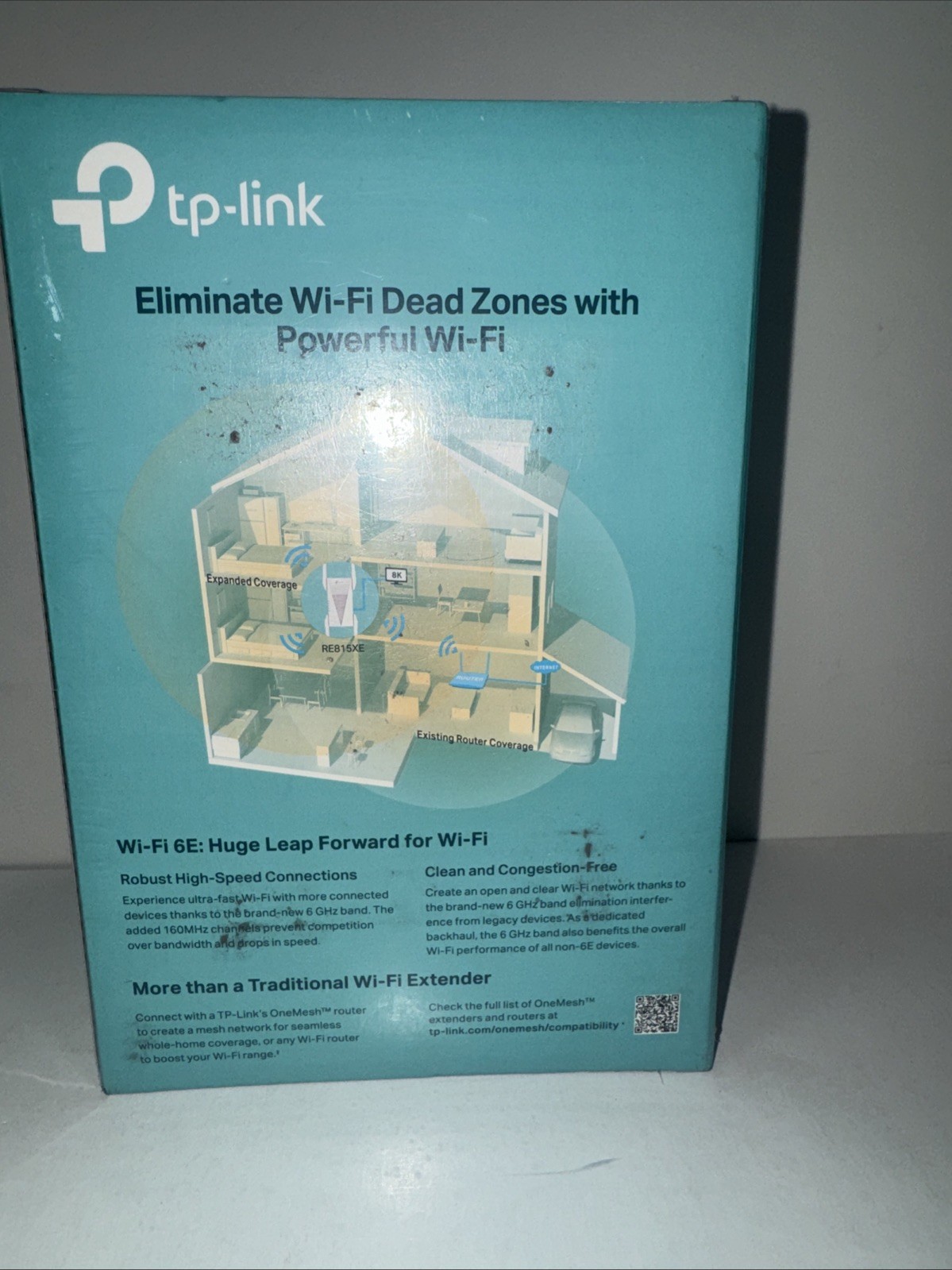 TP-Link RE815XE AXE5400 Wi‑Fi 6E Range Extender Tri-Band WiFi 6E Mesh Extender