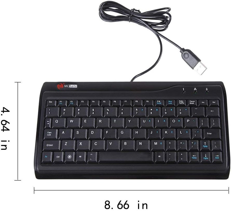Super Mini Wired Keyboard, Mcsaite Full Size 78 Keys Keypad Small Portable Fit w