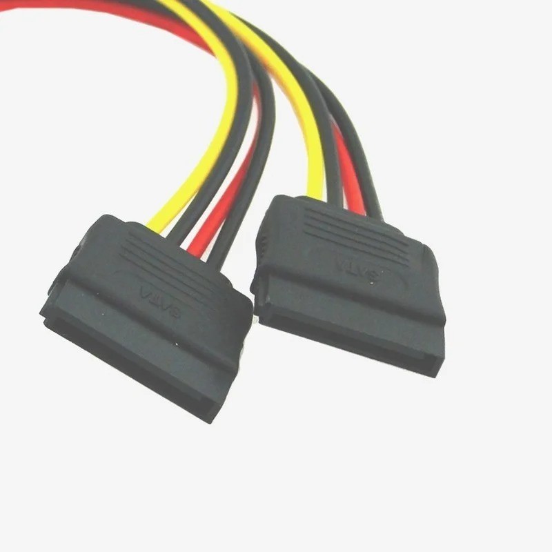 SATA 15Pin Power Splitter Cable 1 to 2 Male to 2 Female HDD 20CM