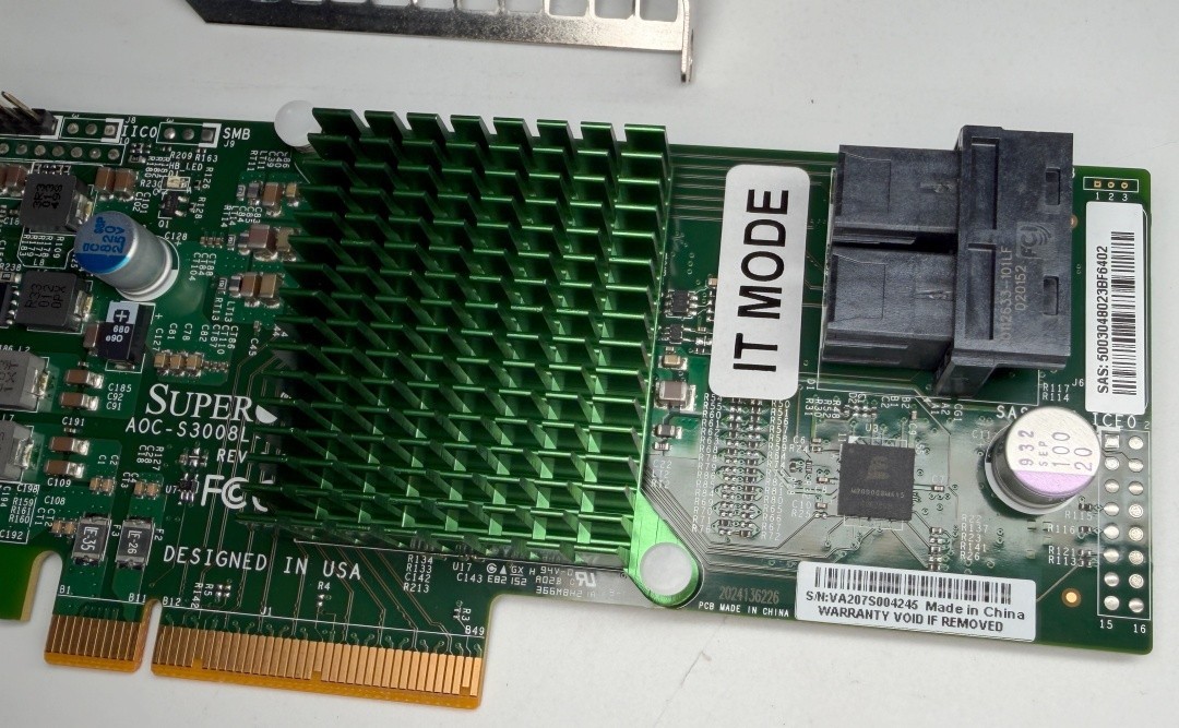 9300-8i LSI3008 AOC-S3008L-L8I HBA 8-Port 12Gb PCIe 3.0 IT Mode 2* 8643 SATA