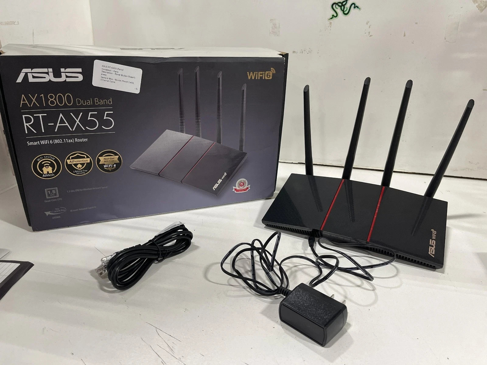 ASUS AX1800 1800Mbps 4 Ports WiFi 6 Router – Black (RT-AX55) – NEW