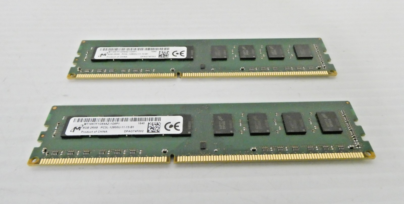 Micron 16GB (2x 8GB) PC3L-12800 DDR3L 1600 UDIMM PC Memory MT16KTF1G64AZ-1G6P1