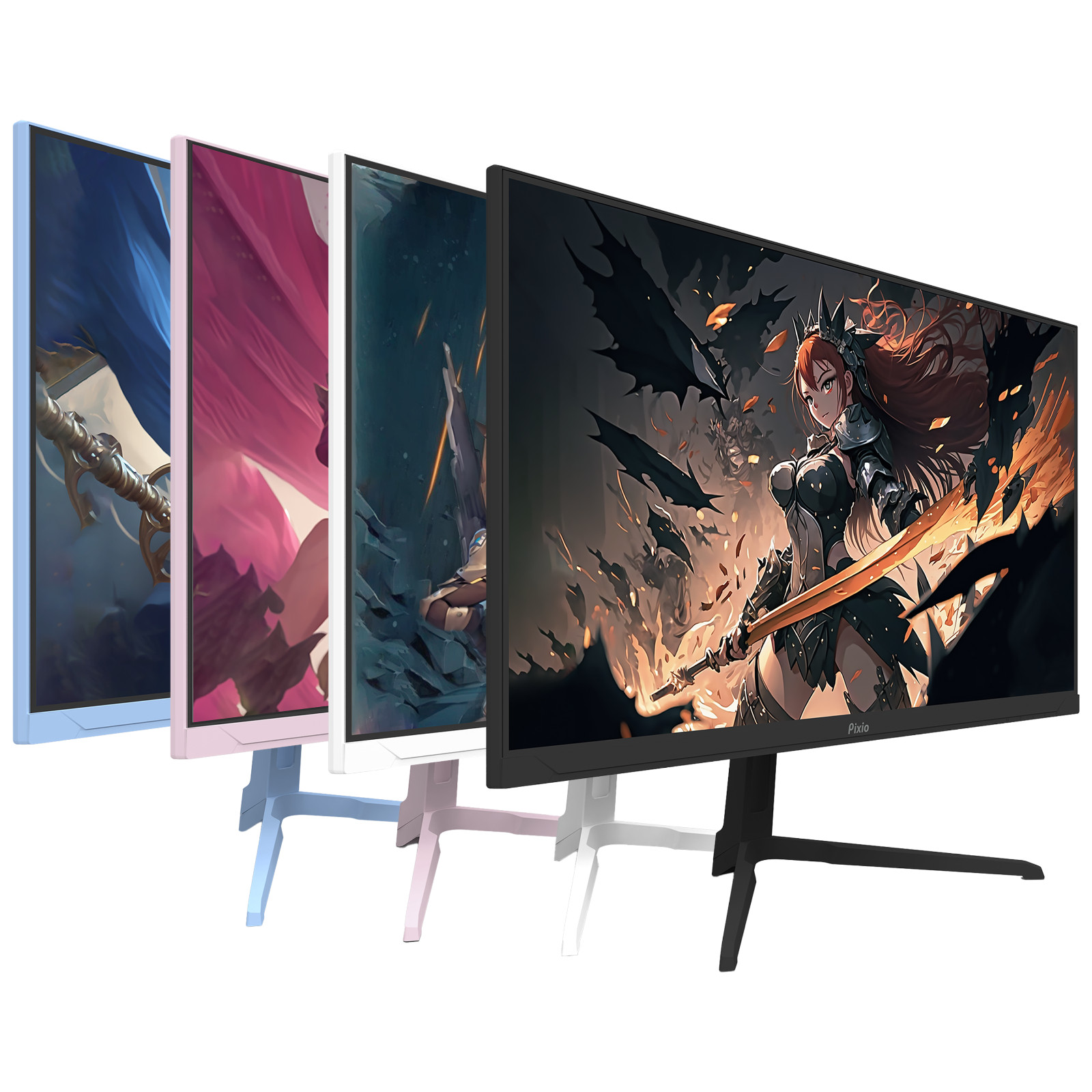 Pixio PX248 Wave 24″ 200Hz 1080P IPS Gaming Monitor in Black White Pink Blue