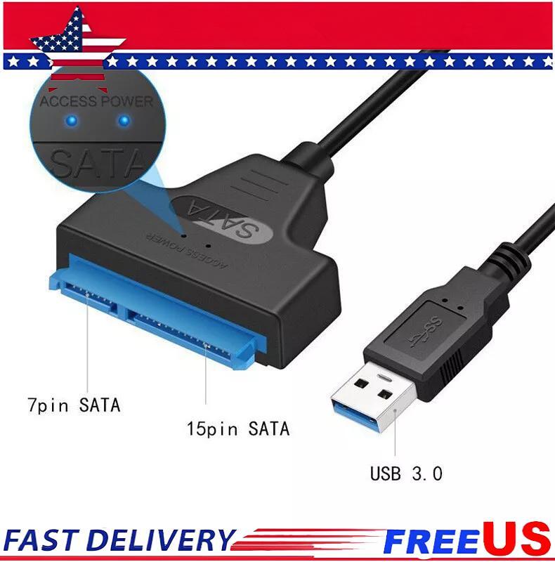 Upgrade SATA to USB 3.0 Cable USB to SATA III Hard Drive Adapter 2.5” SSD HDD