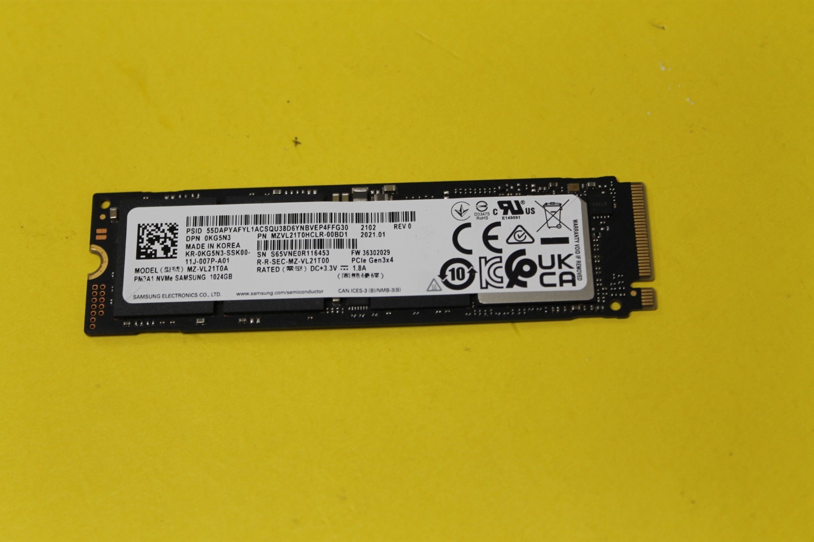 Samsung PM9A1 NVMe M.2 1TB Gen3 x4 SSD SOLID STATE DRIVE MZ-VL21T0A