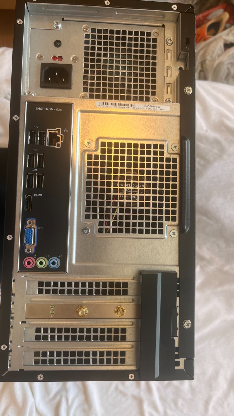 Dell Computer Inspiron 620,1 TB ATA2 HD,DVD/RW,Intel Corei3-2120,4GBdDR3 SDRAM