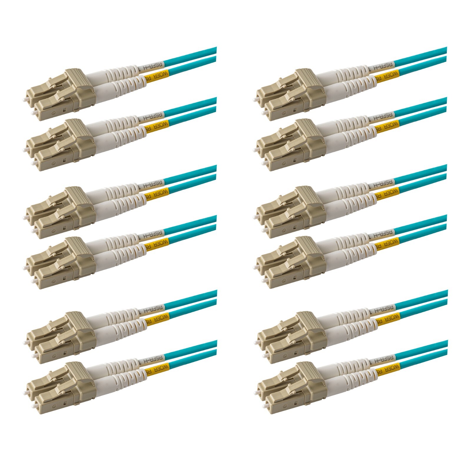 6-Pack 0.2 Meter Multimode OM3 Duplex LC to LC Fiber Jumper | Fast USA Shipping