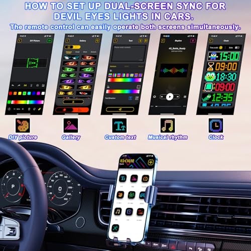 Devil Eyes Light for Cars, 2-Pack LED Eyes for Car Windshield with Perfect