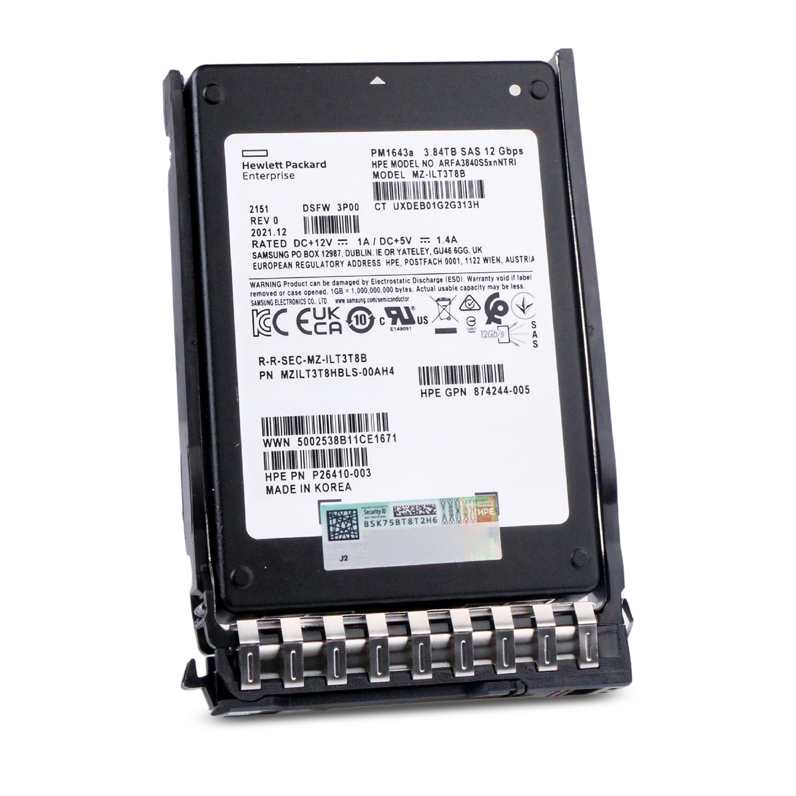 HP Generation 11 3.84TB P40508-B21 SAS 12Gb/s 3D TLC 1 DWPD 2.5″ SSD