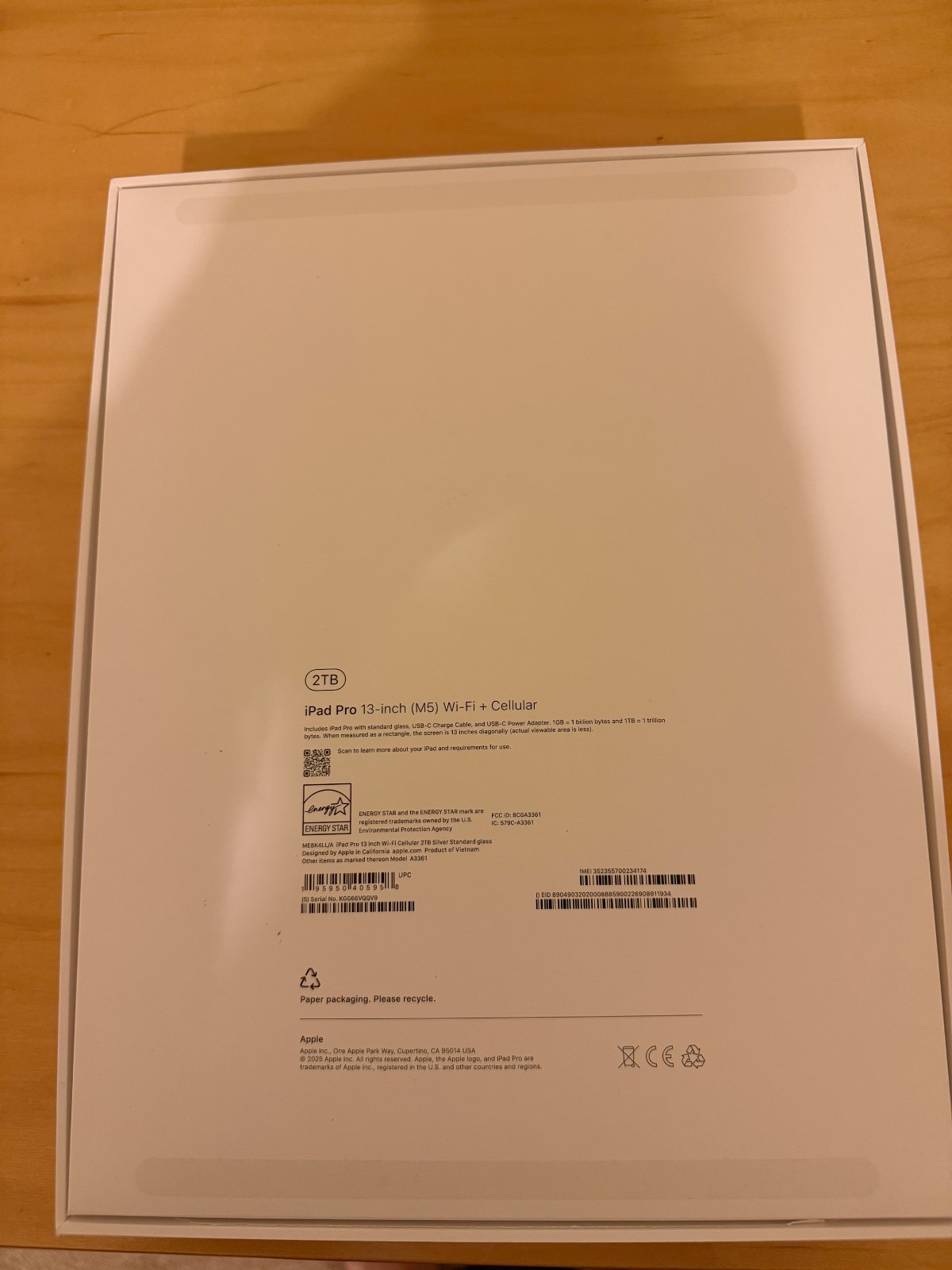 Apple iPad Pro 13 (2025) A3361 2 TB, Wi-Fi + 5G, 13 in – Silver