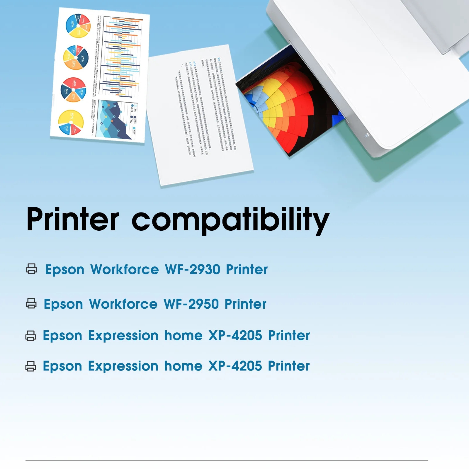 4-Pack 232XL Ink Cartridge Replacement for Epson WorkForce WF-2950 XP-4205