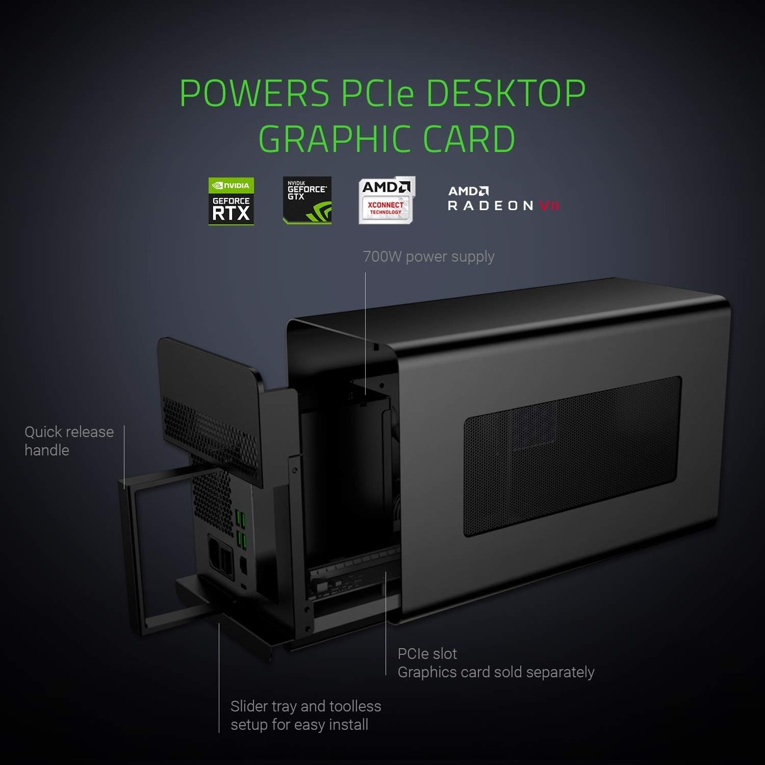Razer Core X External GPU eGPU Graphics Card Enclosure RC21-0143