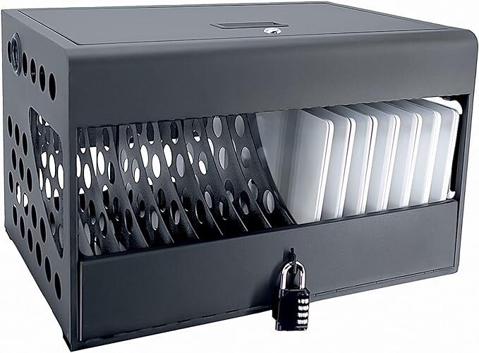 16-Device Charging Station for iPads, Laptops – Tablet Charging Cabinet w/ Lock