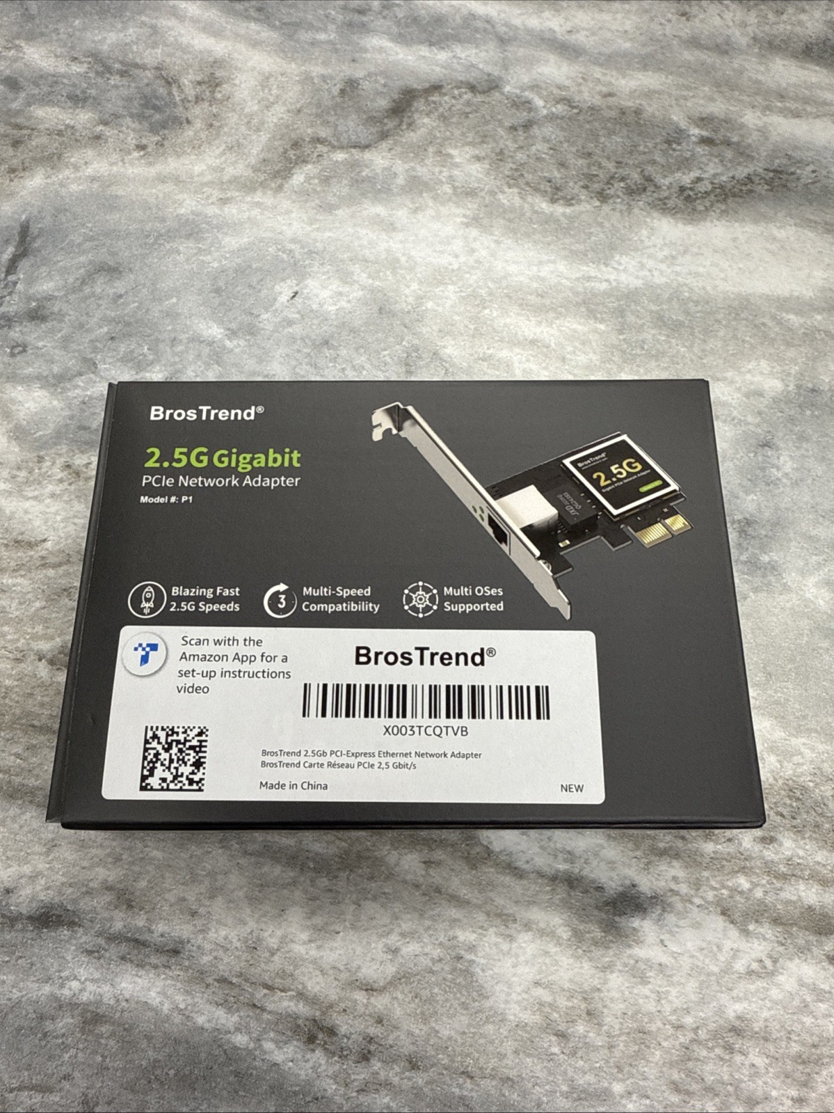 NEW BrosTrend 2.5GB Ethernet Network Card PCIe RJ45 Nic with Low-Profile Design