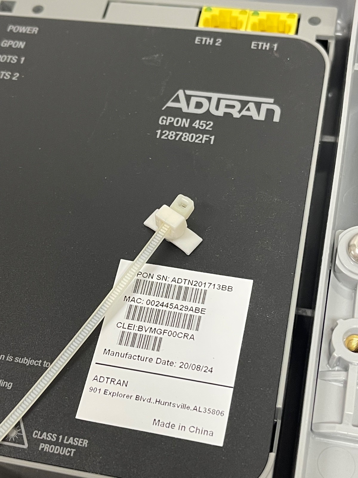 ADTRAN GPON 452 1287802F1 FTTH Single Family Unit Outdoor ONT with Enclosure