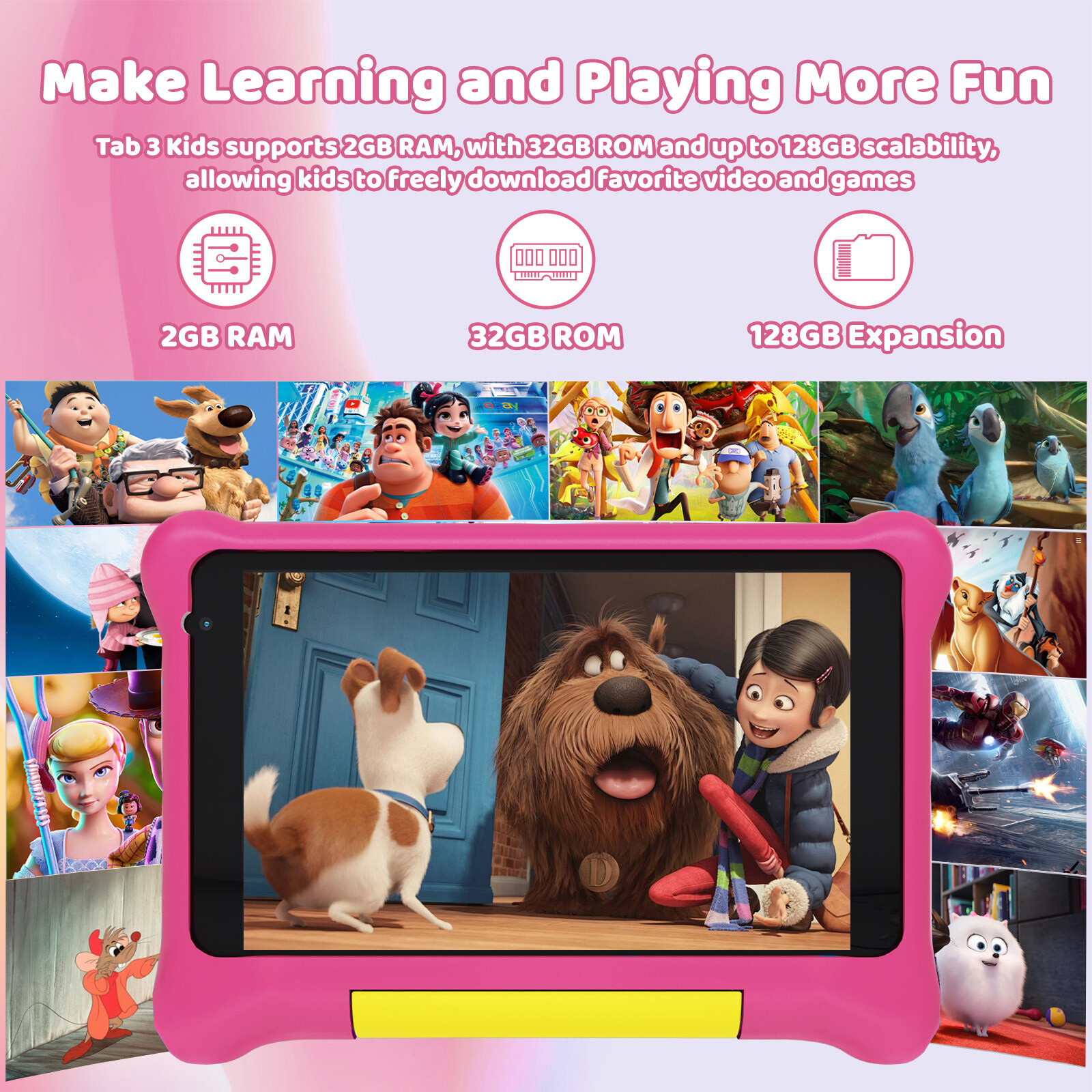 AEEZO Kids Tablet 7 inch Android 13 Tablets for kids 3-12 32GB with Shockproof