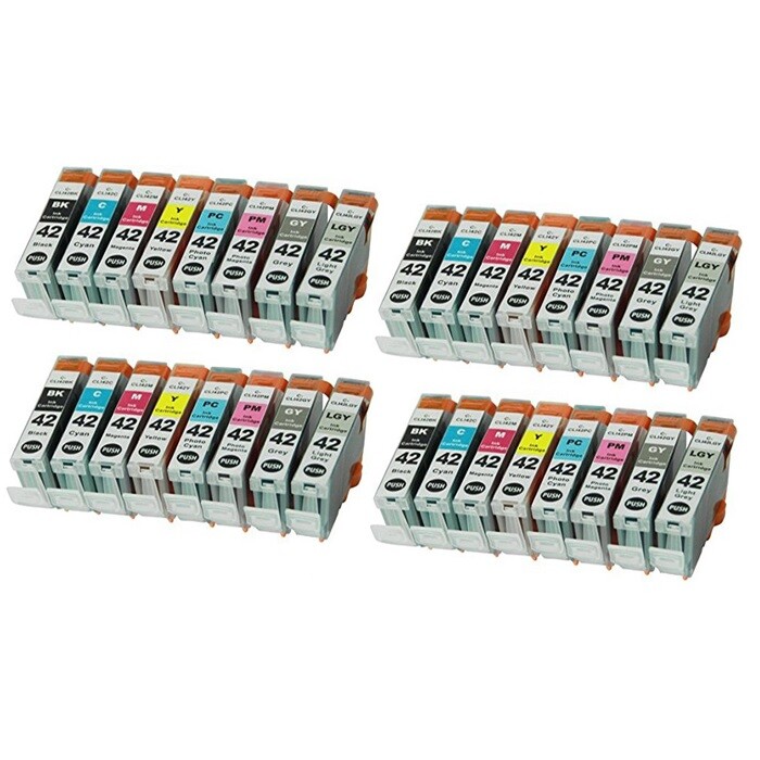 Color Ink Cartridges For CLI-42 CLI42 Canon Pixma PRO100 PRO-100 + smart chip