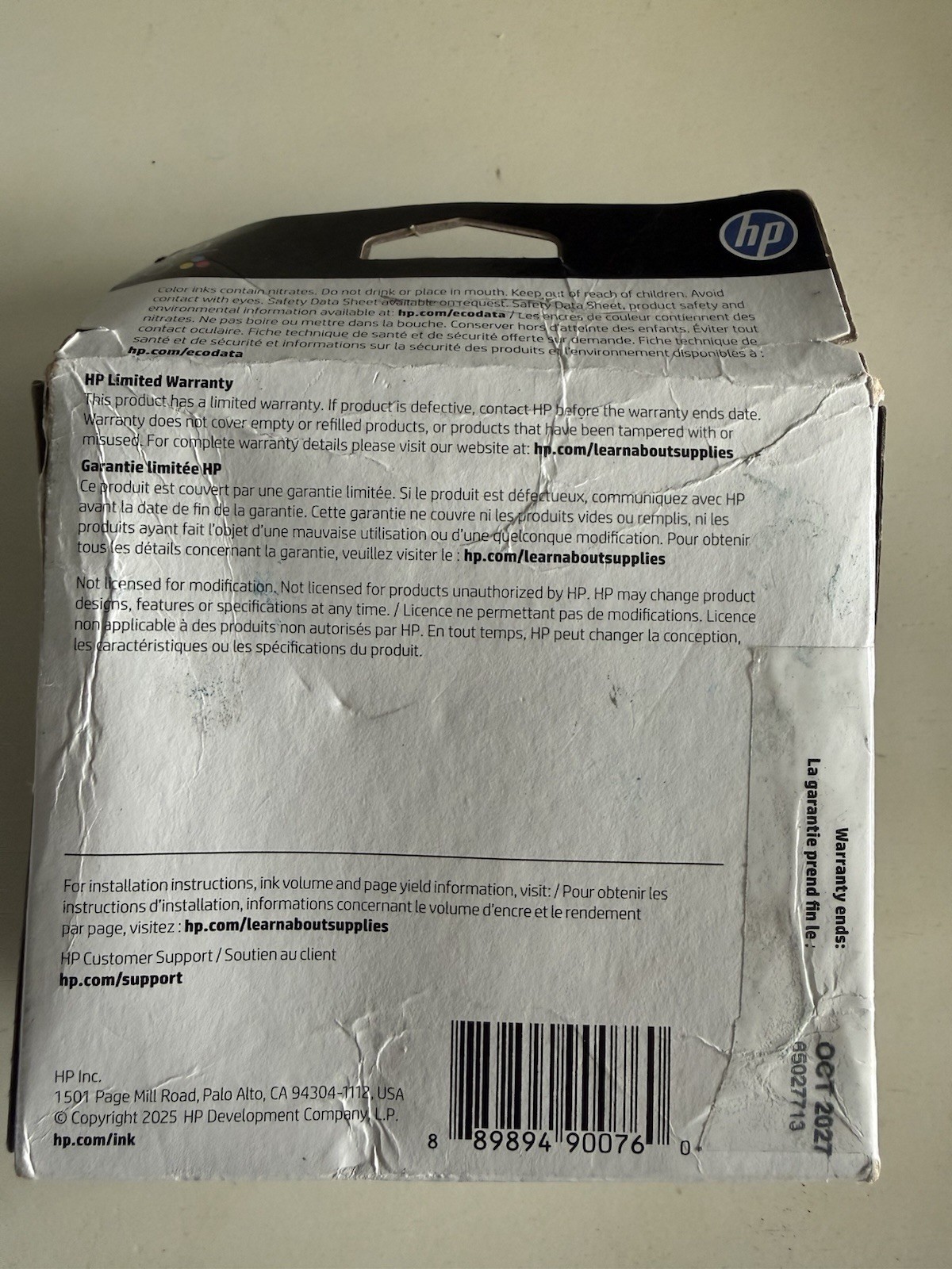HP 65 Color Combo Pack Ink – Black and Color Ink EXPIRE 10/2027