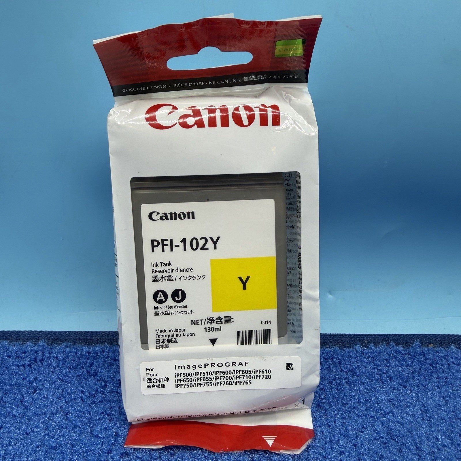 Canon PFI-102Y Yellow Ink Tank 130ml Sealed exp 11/2027 0898B001AA