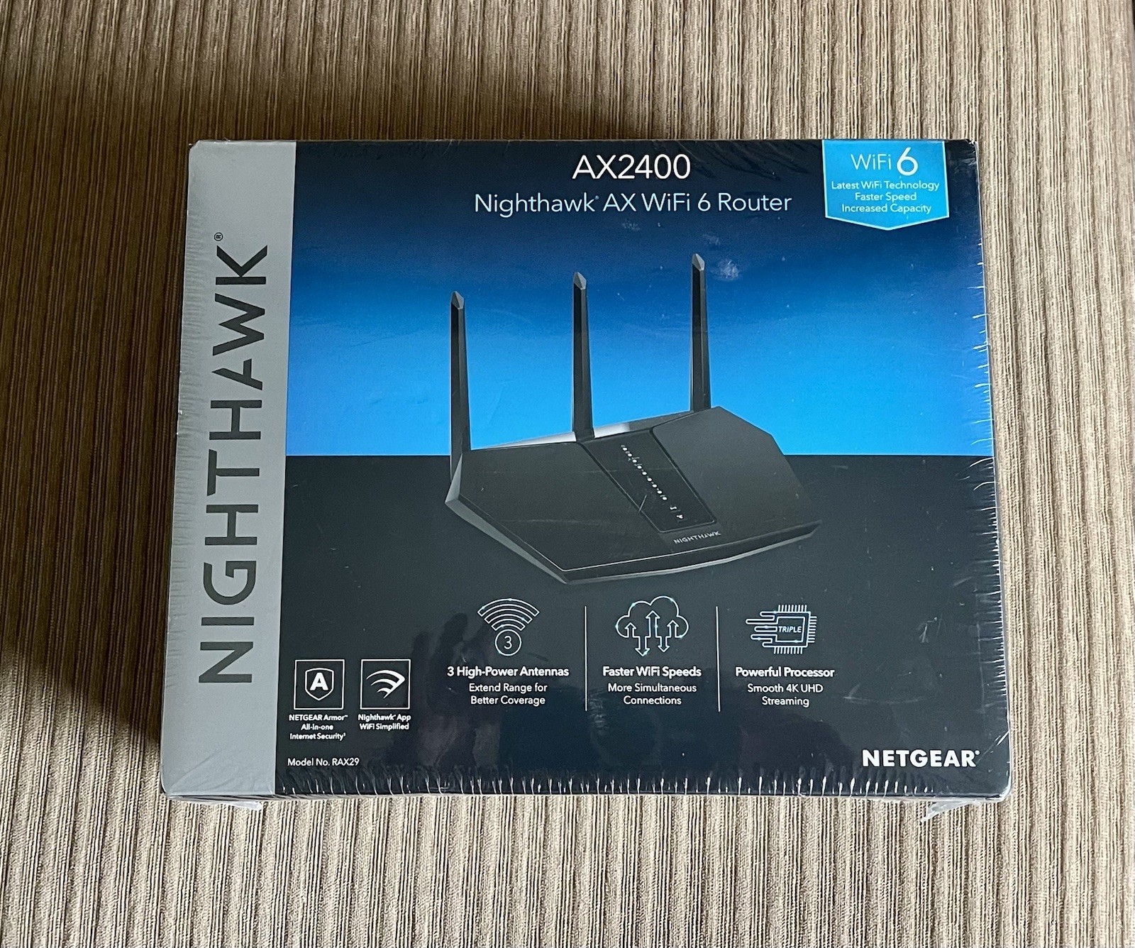 NETGEAR Nighthawk AX2400 WiFi 6 Router RAX29 AX2400 Dual Band 4K Wireless New