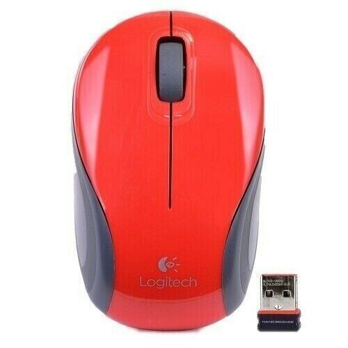 Logitech – M187 Mini Wireless Optical Ultra Portable Mouse – RED – 910-002727
