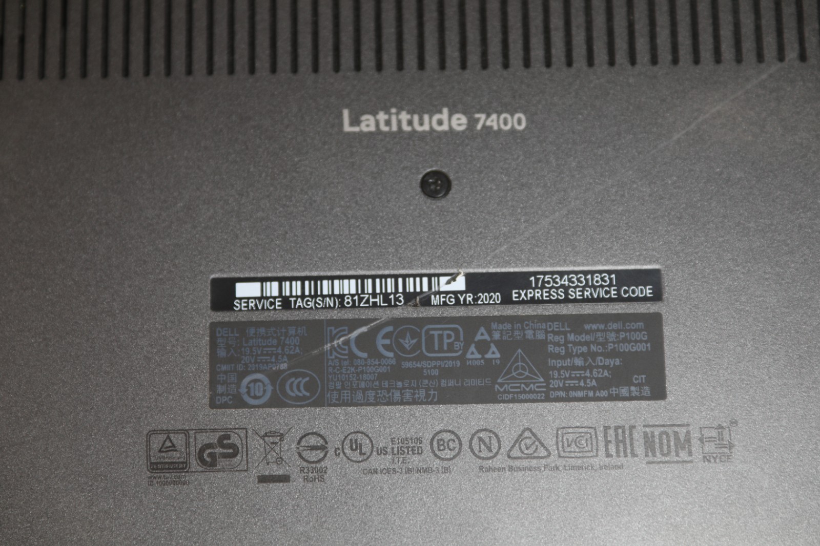 Dell Latitude 7400 Intel Core(TM) i5-8365U CPU 1.60GHz-8GB RAM-256GB NVMe-NO OS