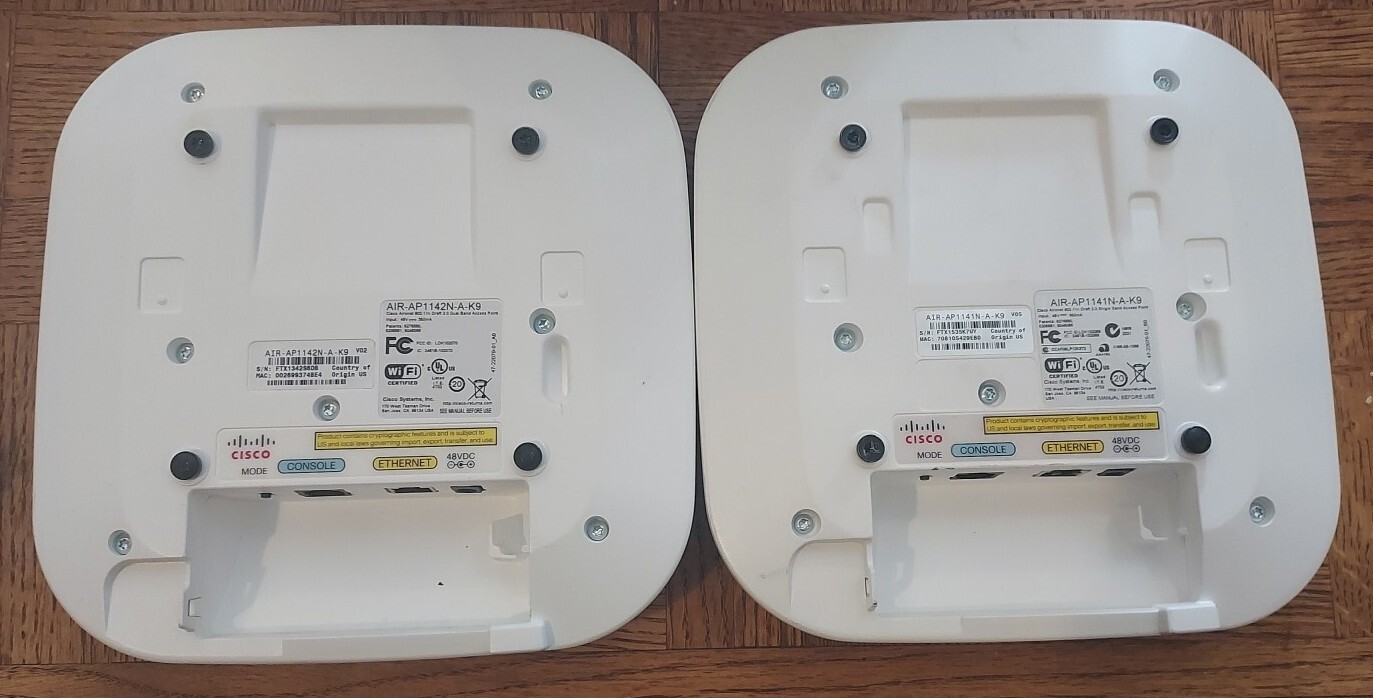 (2)Cisco AIR-AP1142N-A-K9 Wireless AP Dual-Band WiFi Access Point – NG C3C