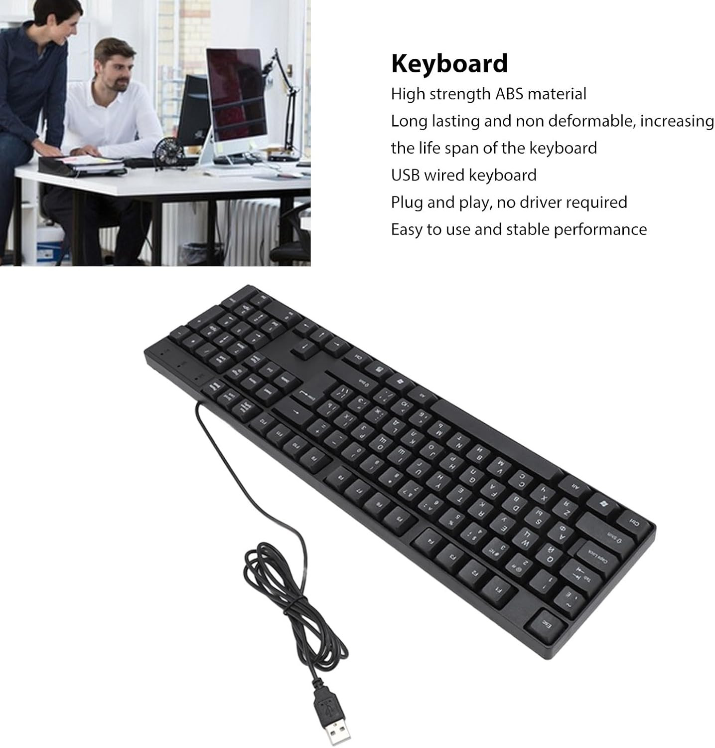 USB Wired Minority Language Keyboard (Russian, English), 104 Keys 1.5M Cable, Er