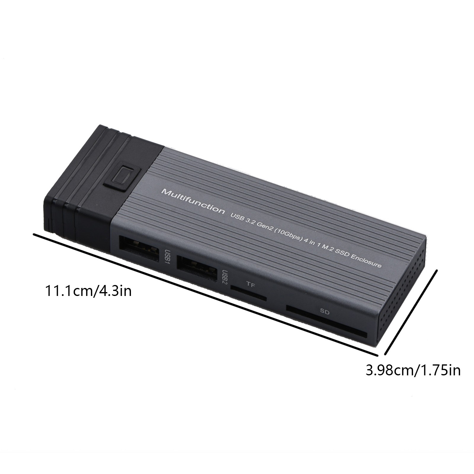 10Gbps Mobile External SSD Adapter Case 2 In 1 Design M.2 NVMe SSD&USB Hub