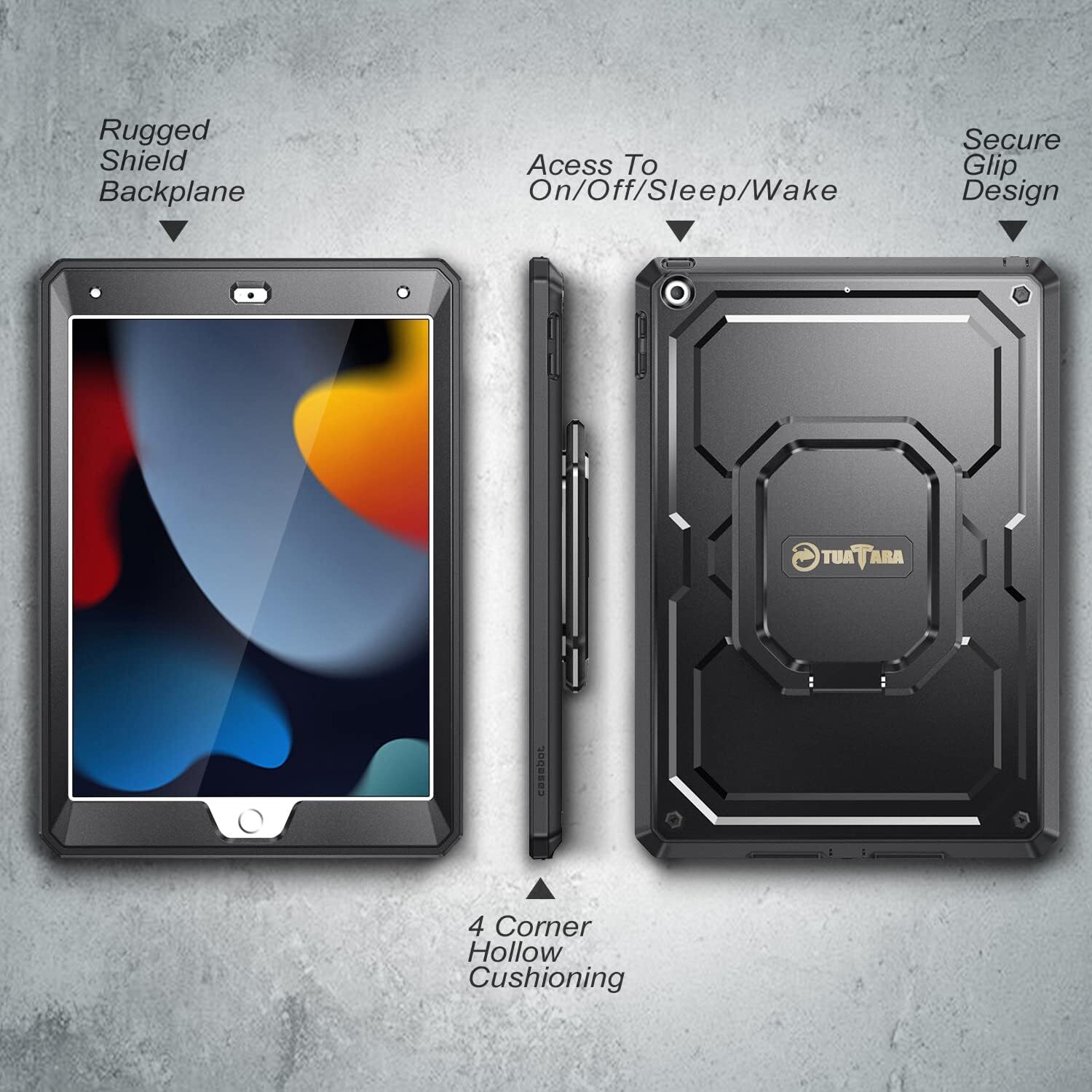 For Apple New iPad 9th Generation 2021 10.2 Inch 360 Degree Rotating Rugged Case