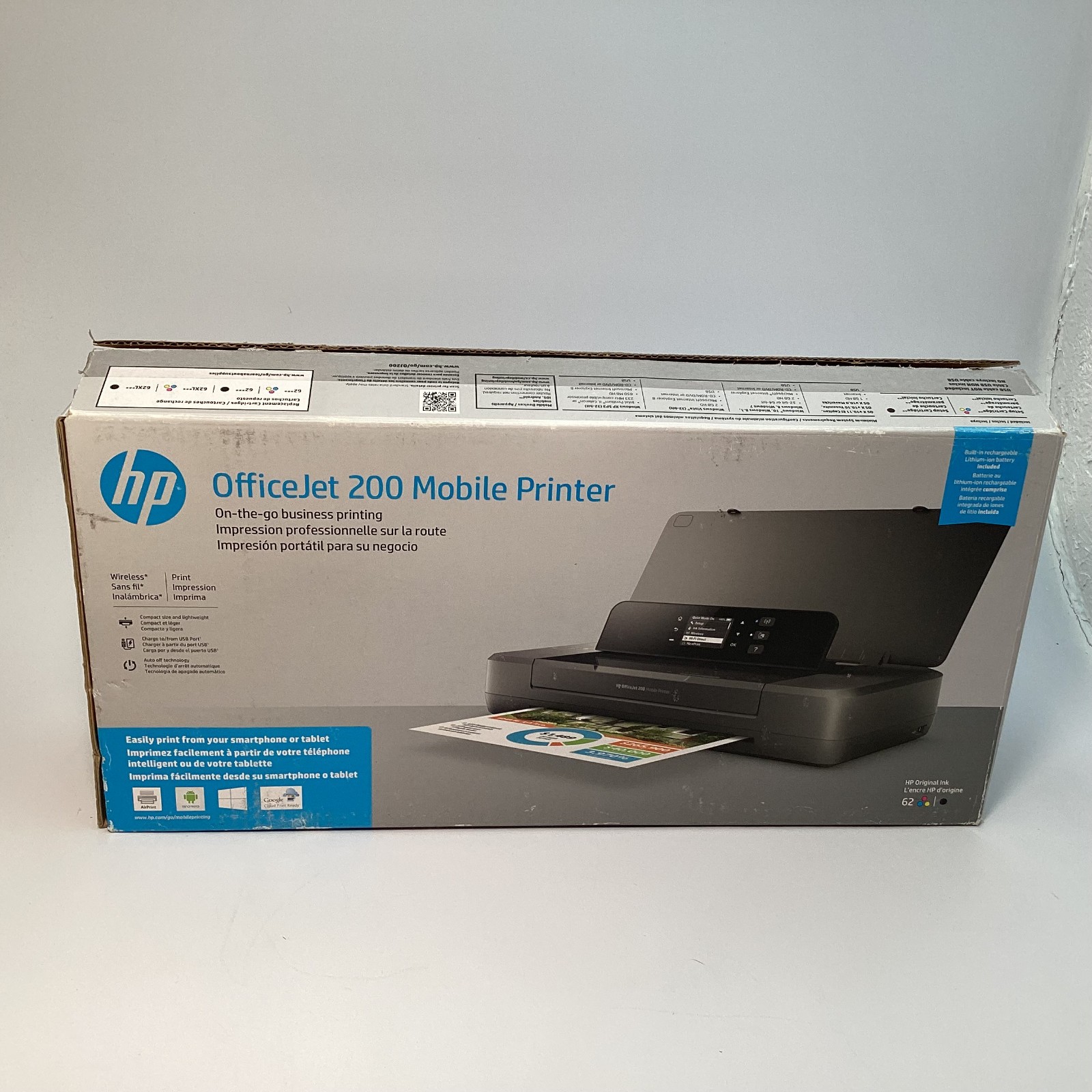 HP OfficeJet 200 Mobile Printer CZ993A Wireless Color Inkjet – New Open Box