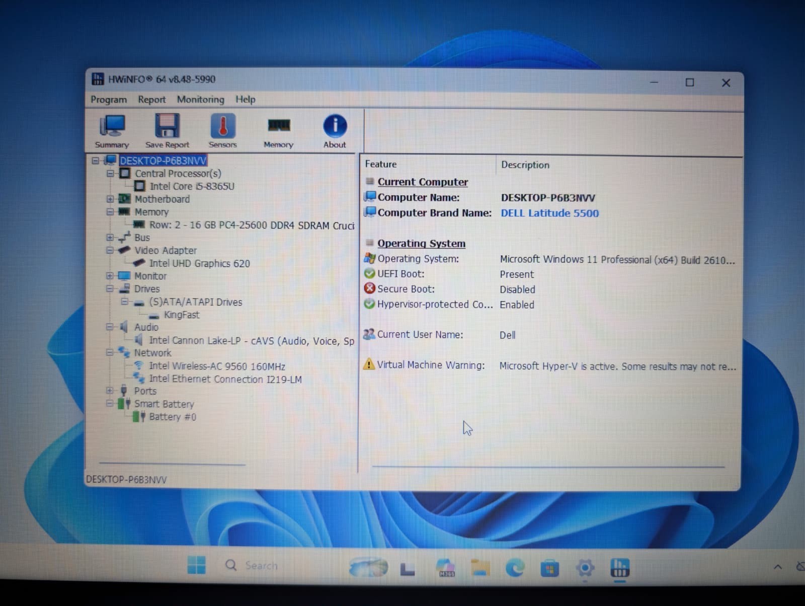 15″ Dell Latitude 5500 | i5 8th 16GB RAM 256GB SSD | HD Backlit Win 11 Pro