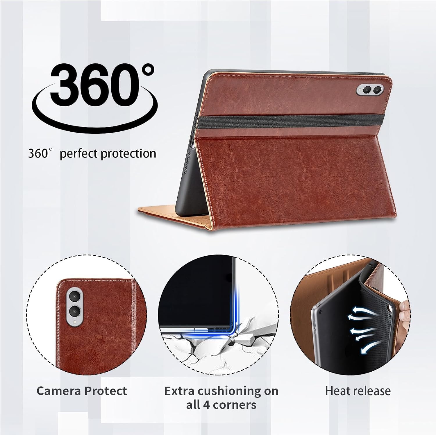 Case for Samsung Galaxy Tab S11 Ultra 2025 14.6-Inch, S Pen Holder, Brown