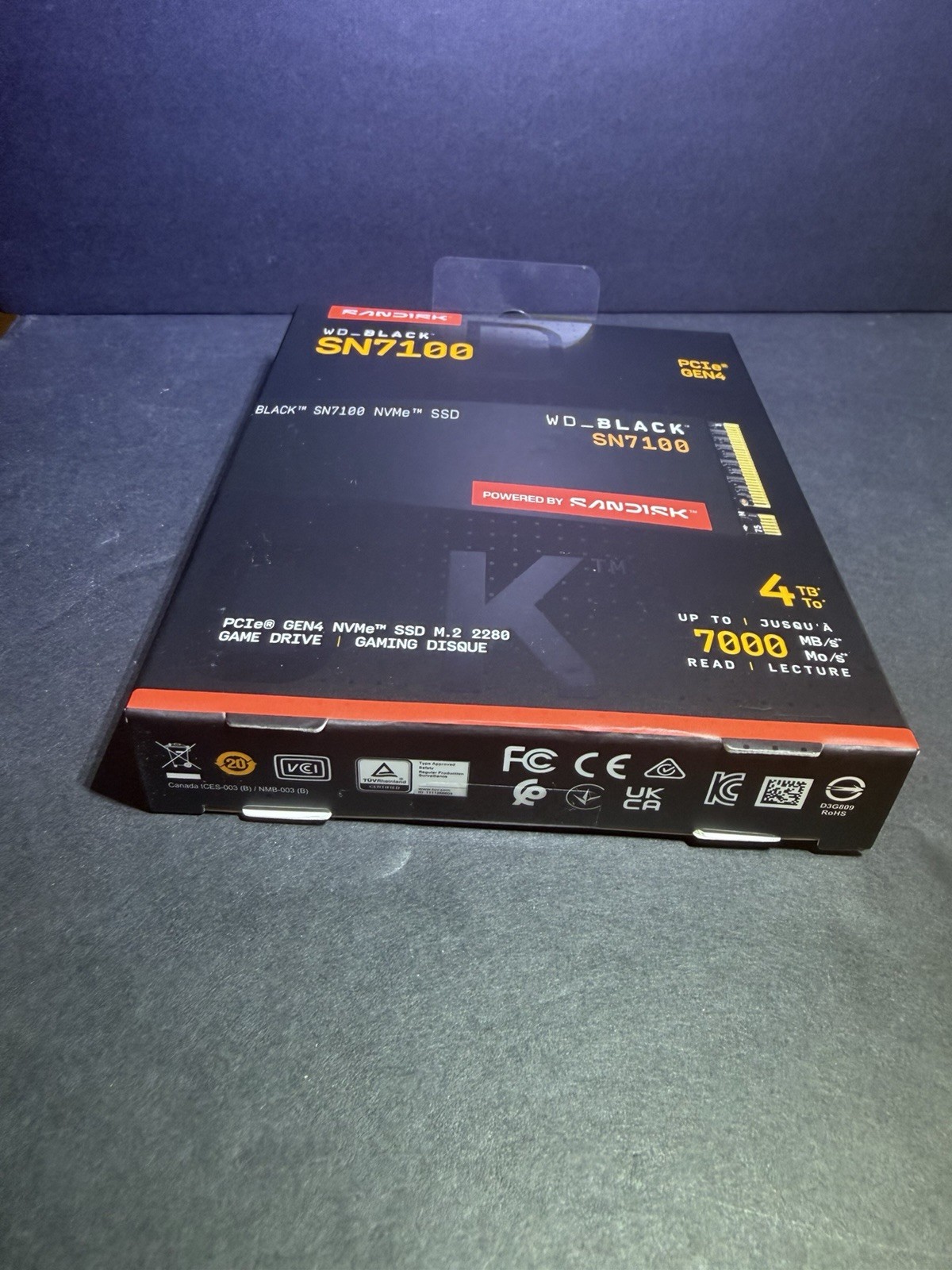 WDS400T4X0E WD_Black SN7100 4TB NVMe PCIe Gen4 M.2 2280 Internal Gaming SSD NEW