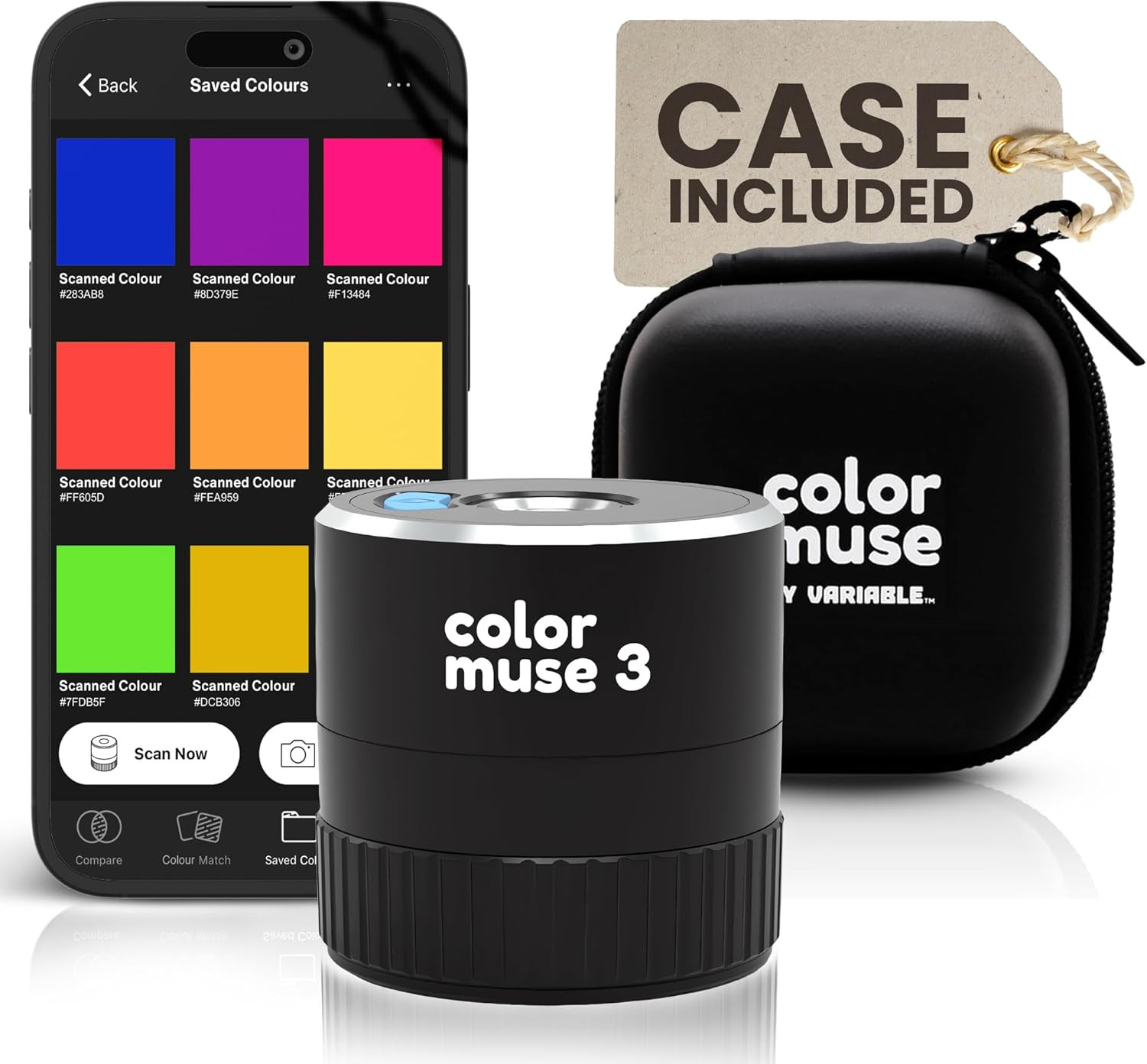 3 Portable Color Matching and Paint Scanner Device with Protective Travel Case –