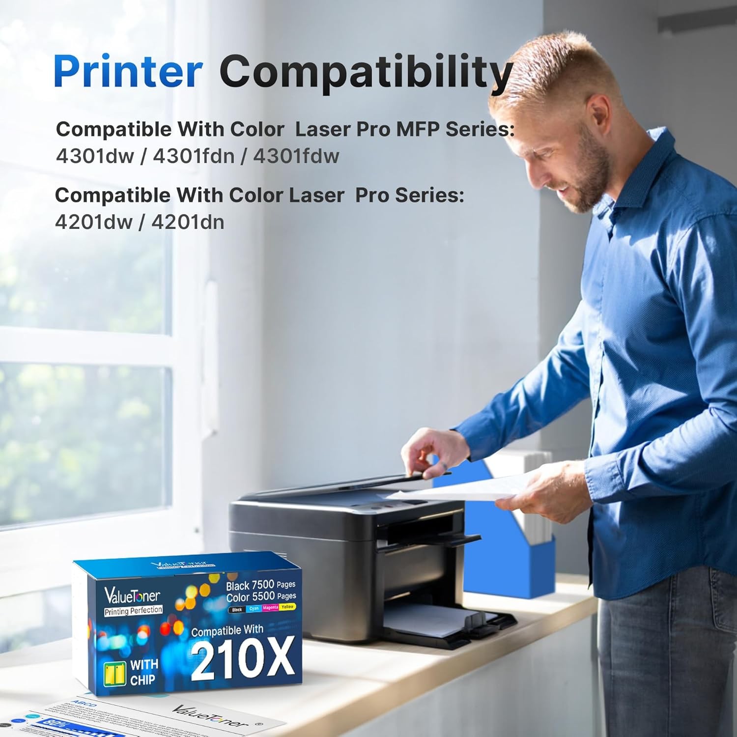 4PK Replace For HP 210X High-Yield Toner for Laserjet Pro 4201dn MFP 4301dw