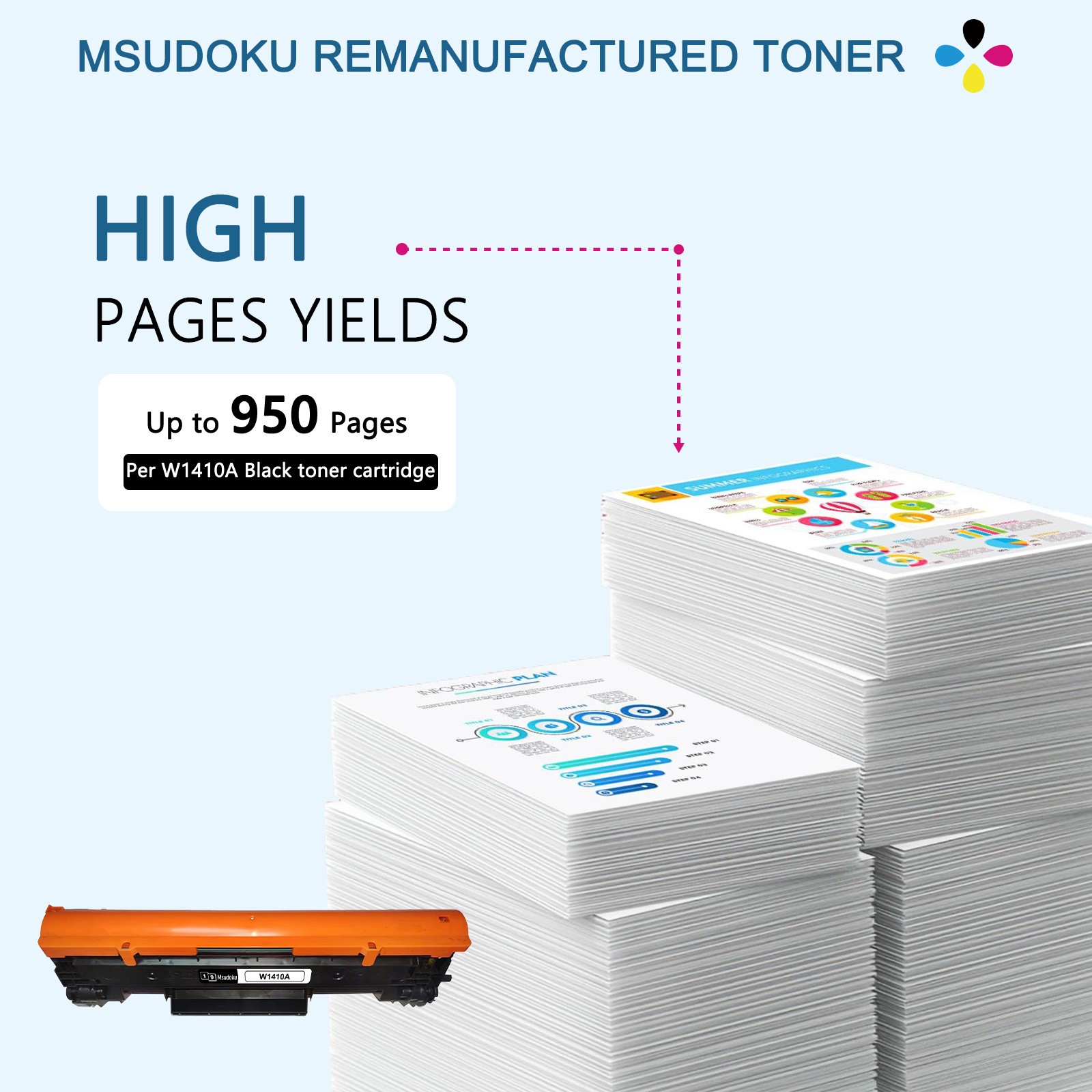 1PK W1410A 141A Toner Cartridge Compatible for HP Laserjet M110w MFP M139w M140w