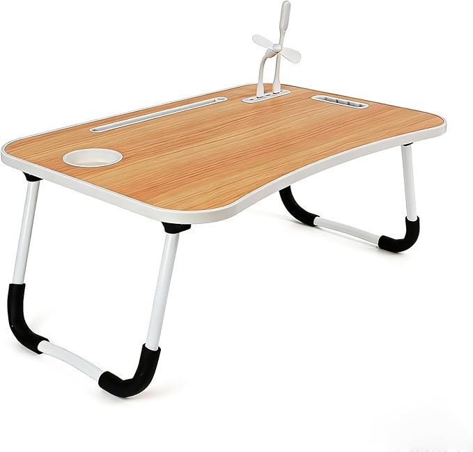 Foldable Lap Desk, 23.6 Inch Portable Wood Laptop Desk Table Workspace NEW