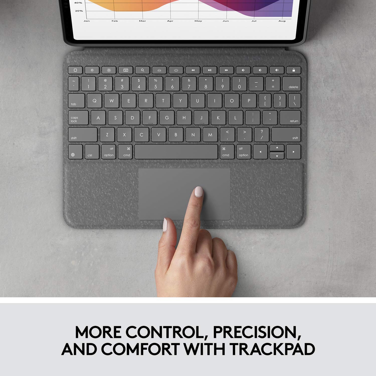 Logitech Folio Touch iPad Air 11-inch (M2/M3 & 4/5 Gen) Keyboard Case Graphite