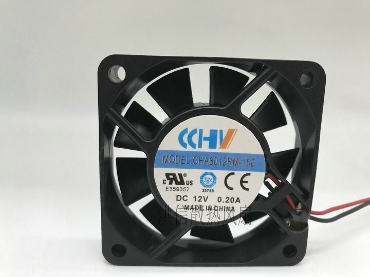 CCHV CHA6012RM-15D DC12V 0.20A 6015 60mm chassis fan 2 pin