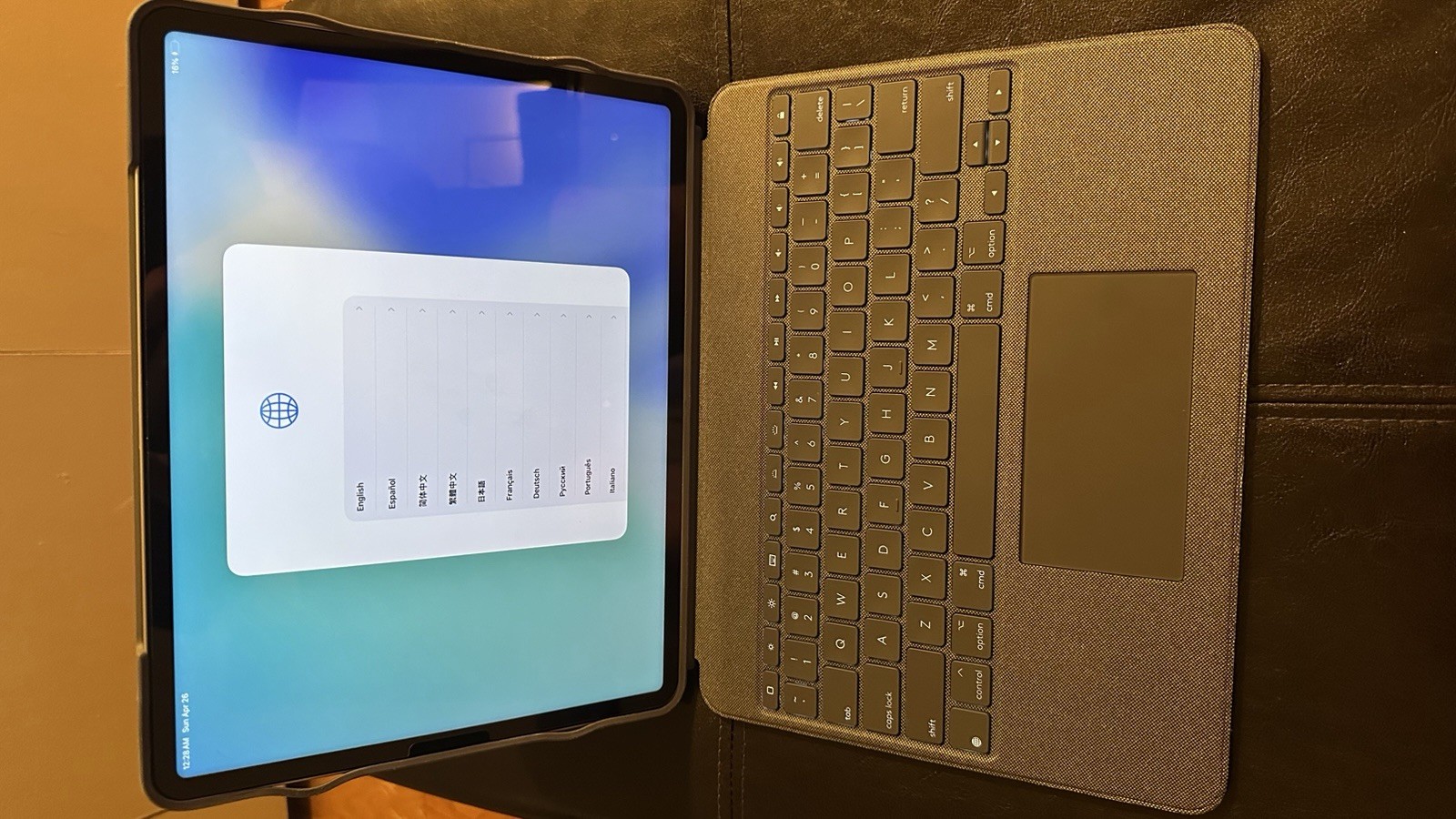 Combo Touch Logitech iPad Pro 12.9 Inch 5th Generation case with keyboard.