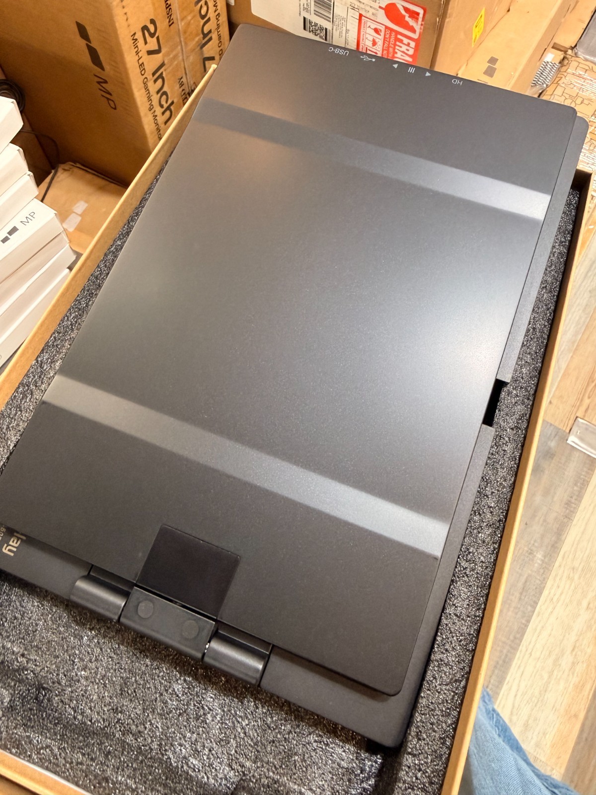 USED Triple Portable Monitor 14.1″ FHD IPS Laptop Screen Extender Fits 14-17″ PC