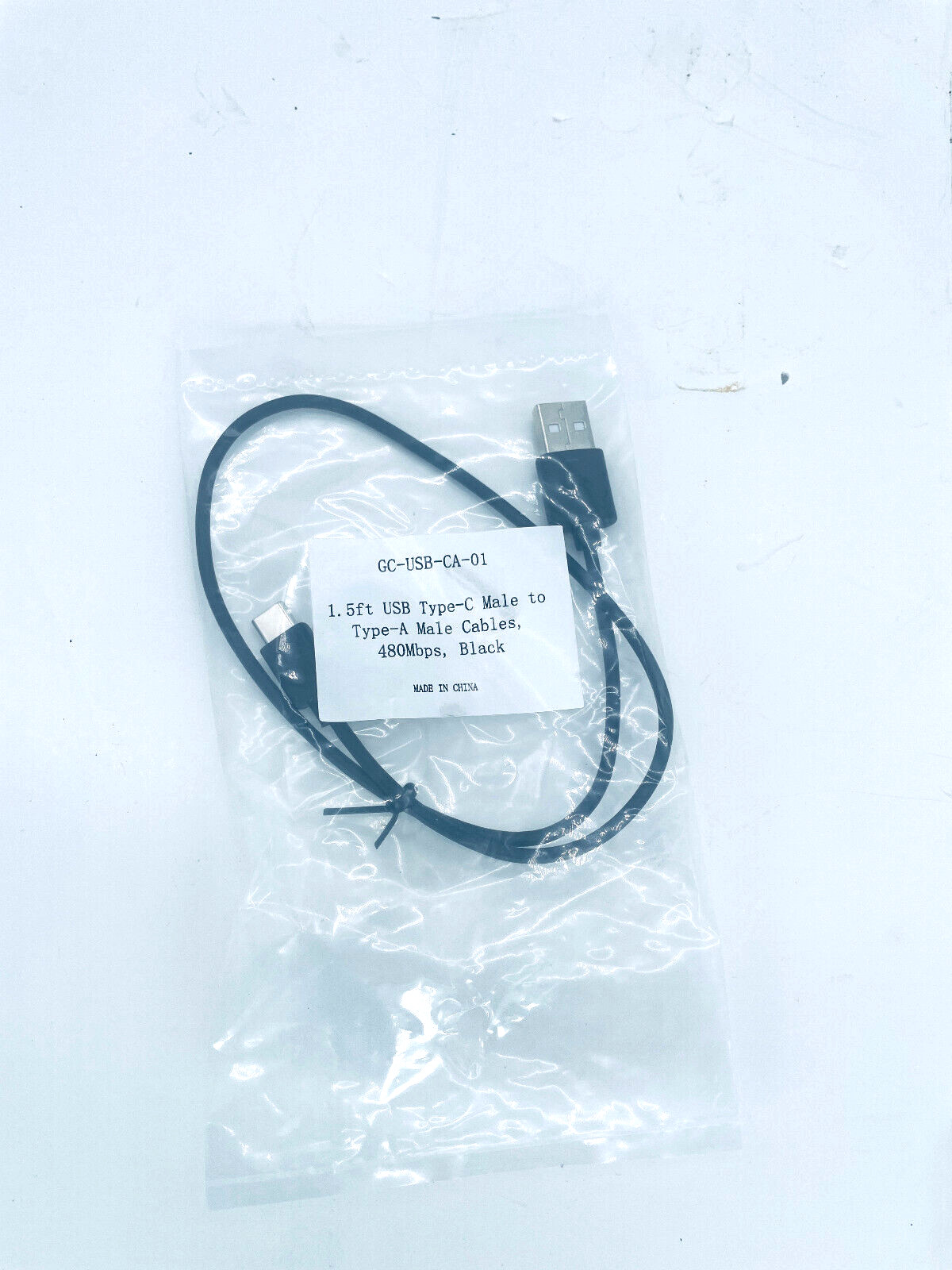 Lot 10 18″ inches 1.5 foot USB Type-C Male to Type-A Male Cable 480Mbps Black