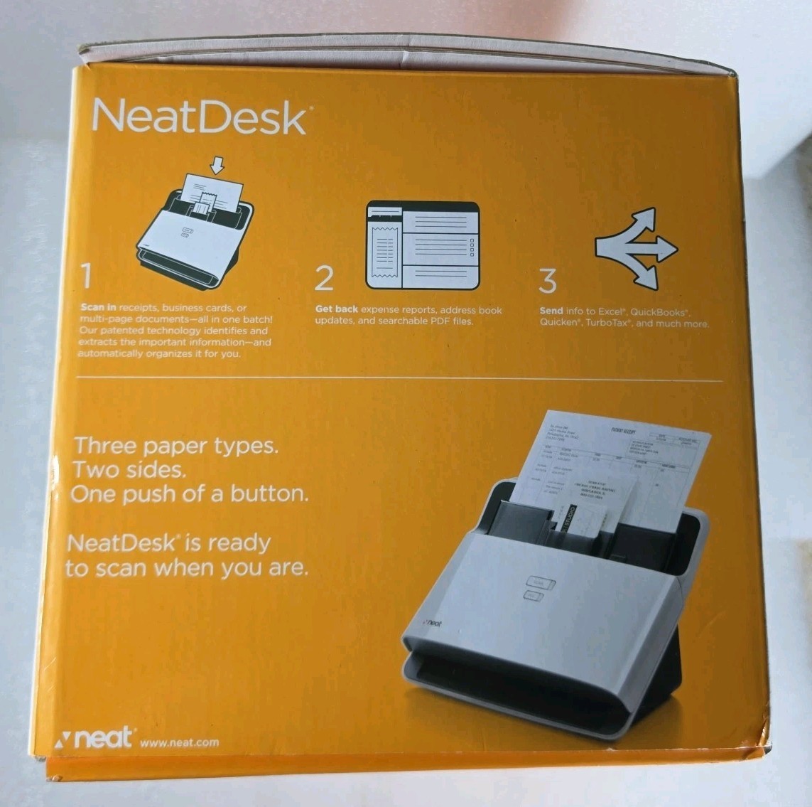 NeatDesk ND-1000 Desktop Scanner Digital Filing System White W/ Box – Tested