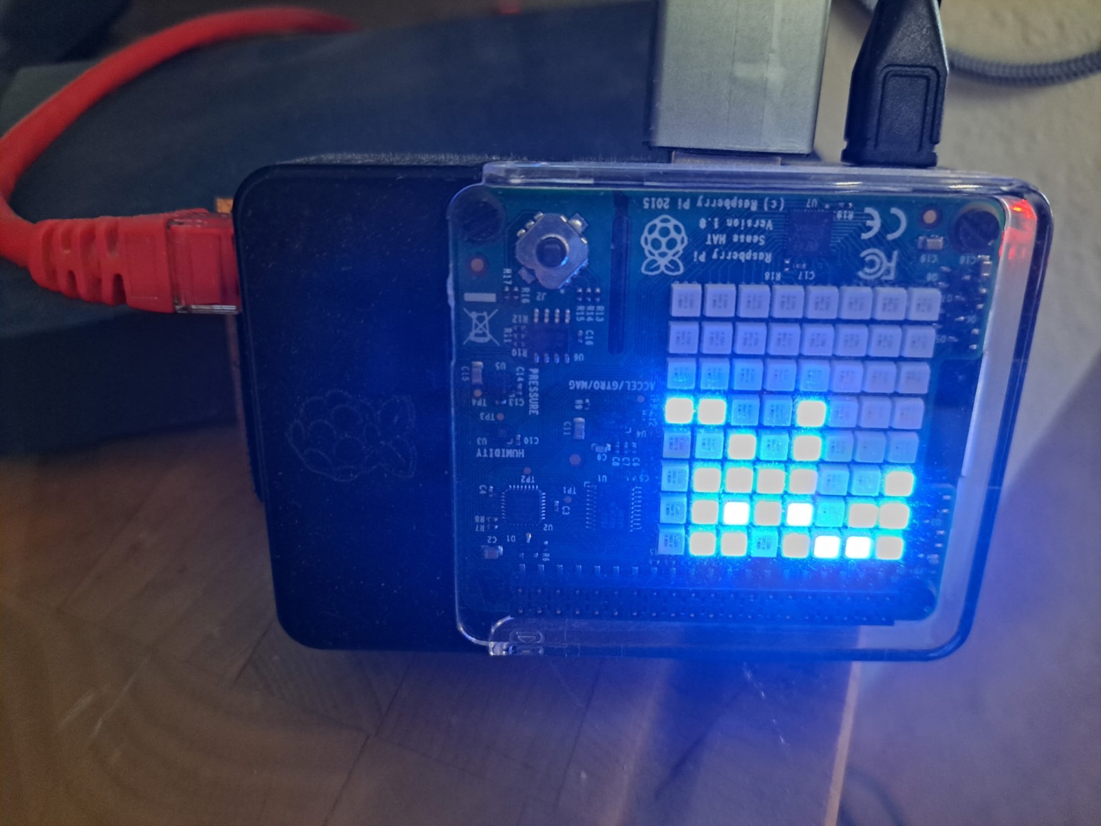Raspberry Pi 3 Model B Kit – Sense HAT LED Matrix – 128GB SD – Clear Case – Test