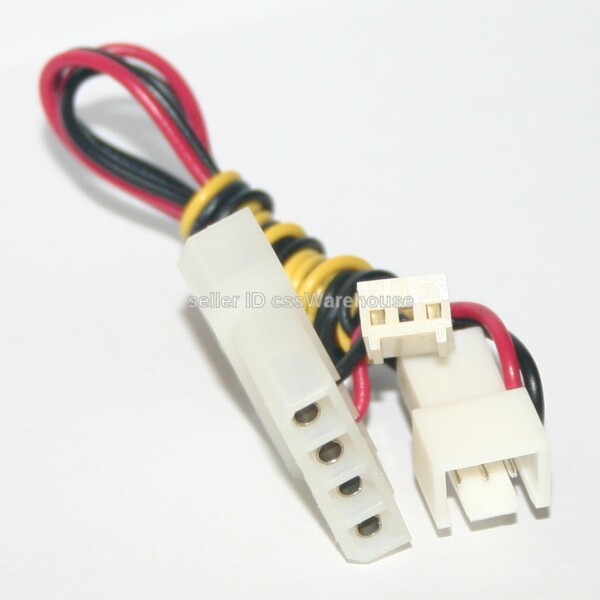 4 Pin Molex LP4 to 3 Pin Fan to 3 Pin Motherboard Cable Computer Wire Connector