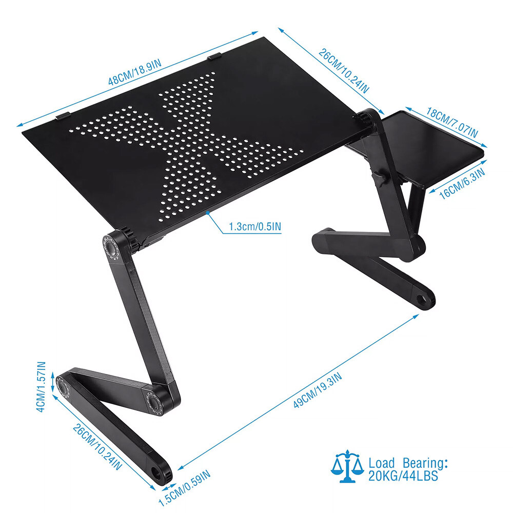 360° Adjustable Laptop Table Stand Lap Sofa Bed Tray Foldable PC Notebook Desk