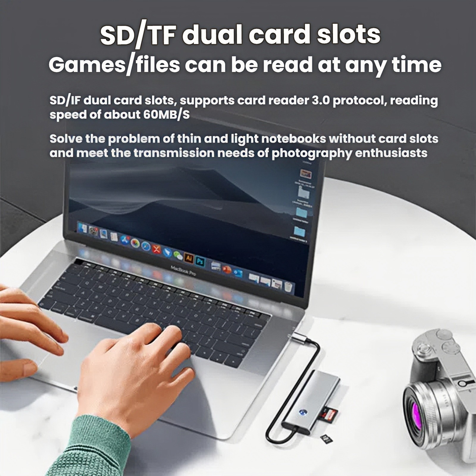 7 in 1 USB C Hub HDMI USB 3.0 5Gbps ,Type C to 4k HDMI PD 100W For Macbook ipad