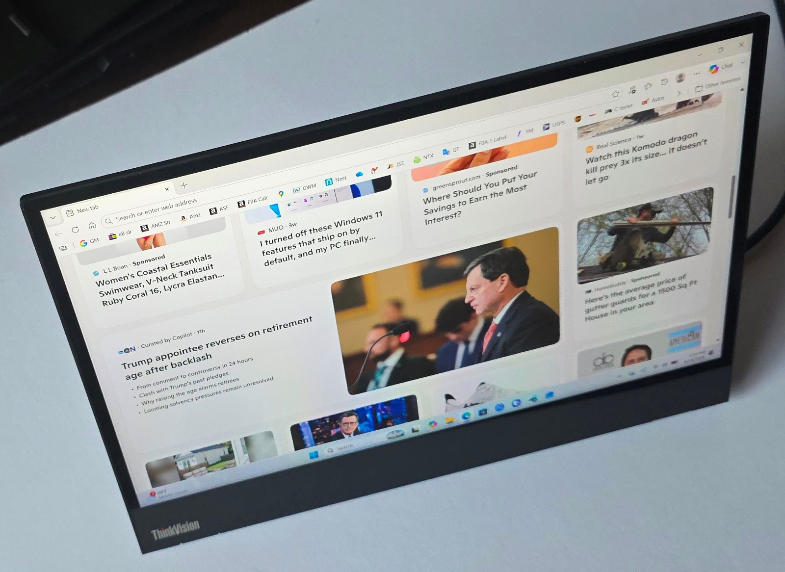 Original Black Lenovo ThinkVision M14t USB-C LED DISPLAY MONITOR ONLY -A20140FX0