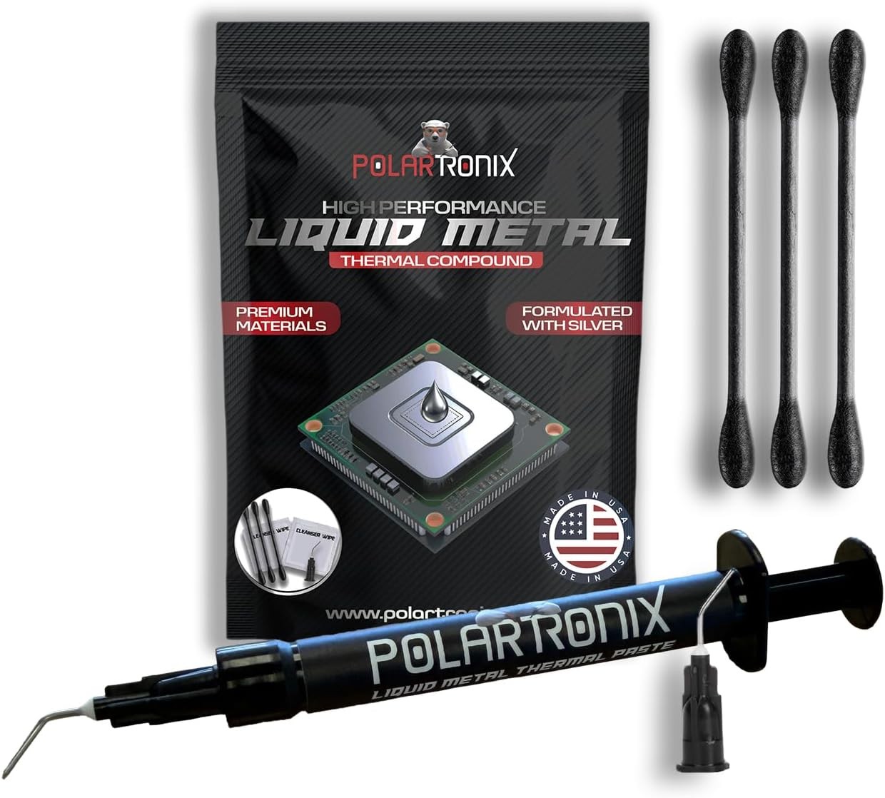 Polartronix Liquid Metal Thermal Paste – 1 Gram – Made in USA – Liquid Metal for